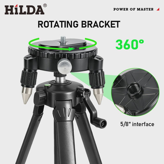 HILDA 360° Roterende Laserwaterpas Beugel met Verstelbare Basis en 1/4" & 5/8" Schroef voor Statief