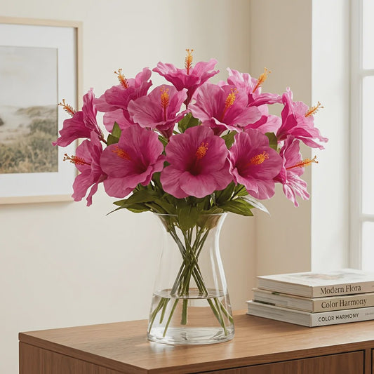 Set van 2 Boeketten Kunst Hibiscus Bloemen - Zomerse Decoratie