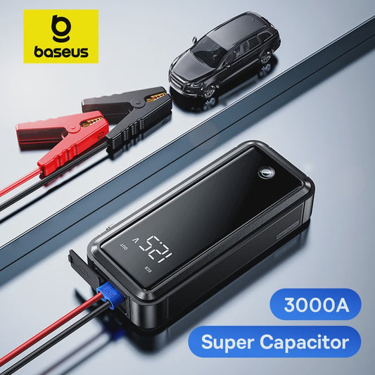Baseus Super Capacitor Jump Starter 3000A - Direct Start, Batterijloos & Veilig