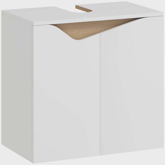 HOMCOM Onderbouwmeubel voor Wastafel met 2 Deuren en Soft Close - Stijlvolle Badkameroplossing