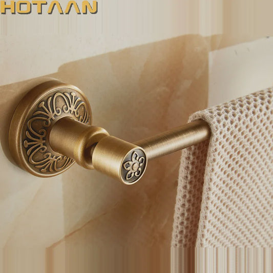 Enkele Handdoekhouder 60cm - Massief Aluminium, Antiek Messing Finish
