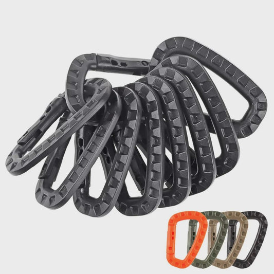 Tactische D-vormige Plastic Karabijnhaak - Set van 5, 10, 15 of 20 stuks - Outdoor & Camping Gear