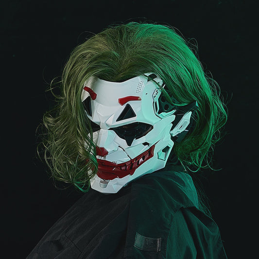 Cyberpunk Clown Masker met Vlechten - Cosplay & Halloween Prop
