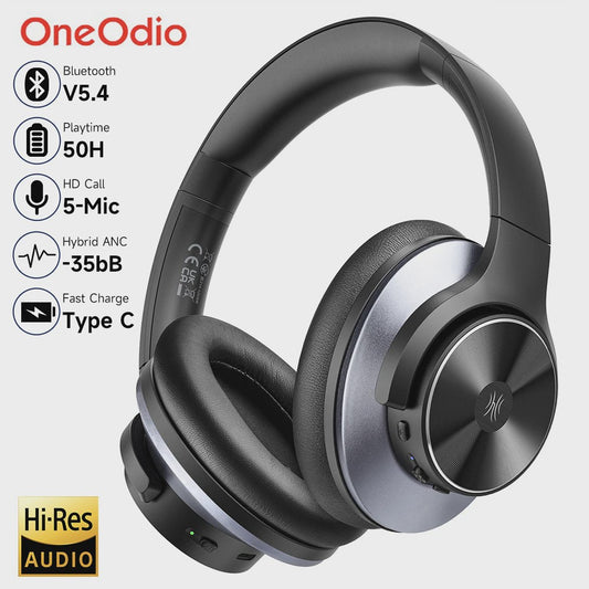 Oneodio A10 Draadloze Over-Ear Koptelefoon met Hybride ANC, Hi-Res Audio & 50u Batterijduur