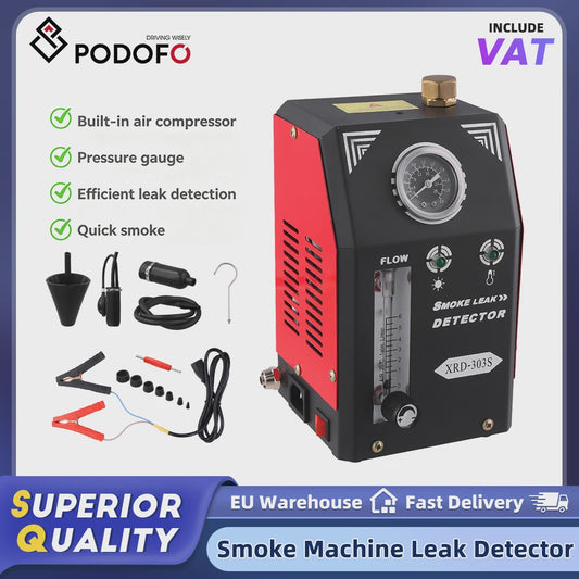 Professionele Rookmachine & Lekdetector voor Auto's - Ingebouwde Pomp, Drukmeter & Flowmeter