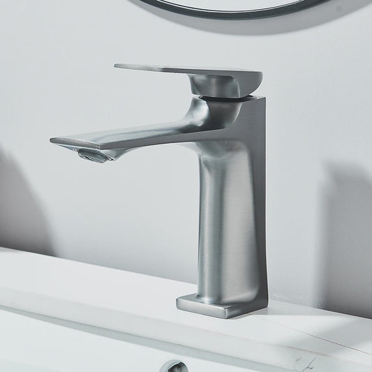 Moderne Wastafelkraan Messing - Enkel Hendel Mixer - Warm & Koud Water