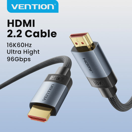 Vention HDMI 2.2 Kabel - 16K 60Hz Ultra High Speed 96Gbps voor PS5, TV, Laptop - Dolby Vision & 8K 240Hz
