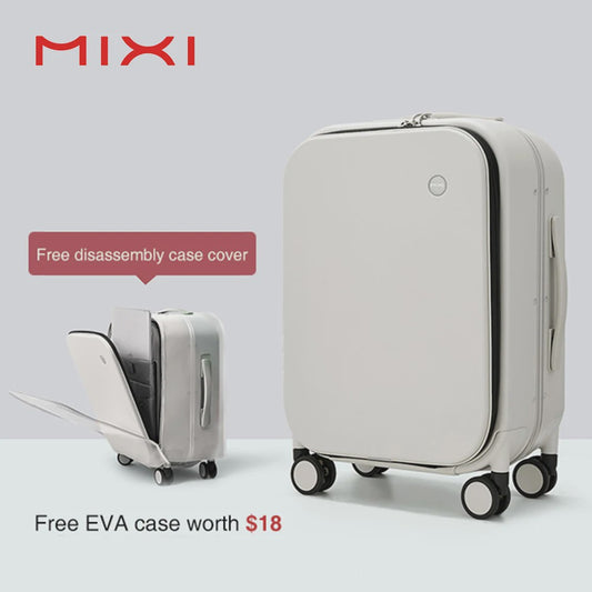 Mixi Aluminium Frame Koffer - Handbagage met Vooropening & 180° Opening