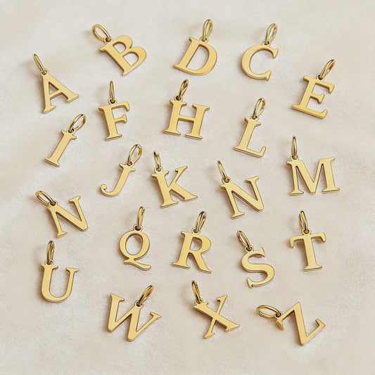 Gouden Initiaal Bedel - Roestvrij Staal - DIY Ketting Bedeltje A-Z