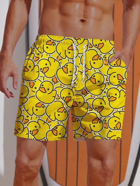 Heren Zwemshorts met Vrolijke Eendenprint - Perfect voor Zomer & Strand