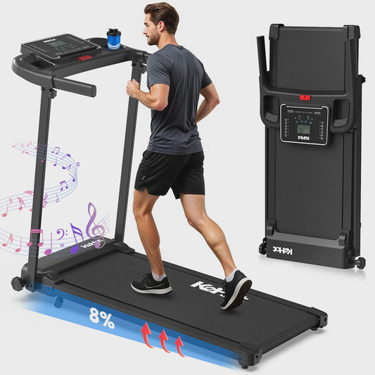 Opvouwbaar Loopband met APP Control, 2.0PK Motor, 8 Niveaus Incline & 12 Programma's - Compact Fitnessapparaat