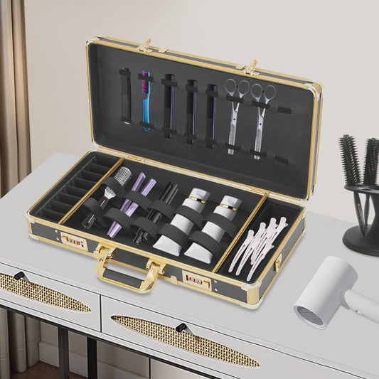 Professionele Barber Koffer met Cijferslot - Aluminium, Draagbaar, 55x27x10cm