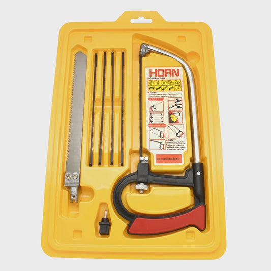 8-in-1 Multifunctionele Handzaag Kit met 6 Zaagbladen voor Metaal, Hout en Glas