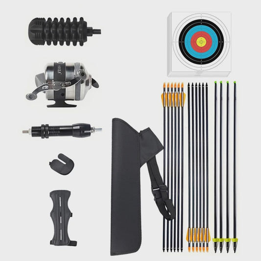 DIY Handboog Set met Pijl en Boog, 40 lbs, Inclusief Doelwit, Armbeschermer en Visserijmolen