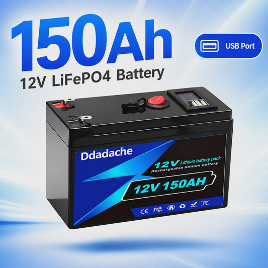 12V 150Ah LiFePO4 Accu - 1920Wh Deep Cycle Lithium Batterij met BMS