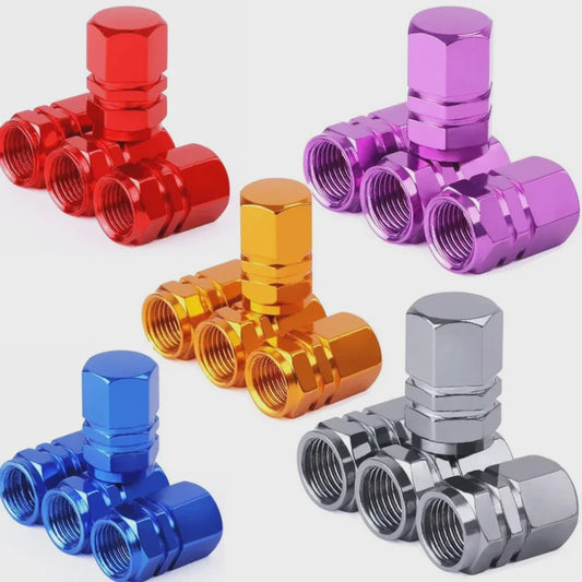 Set Aluminium Ventieldopjes - Universeel voor Auto, Motor, Fiets - Stof- en Waterdicht