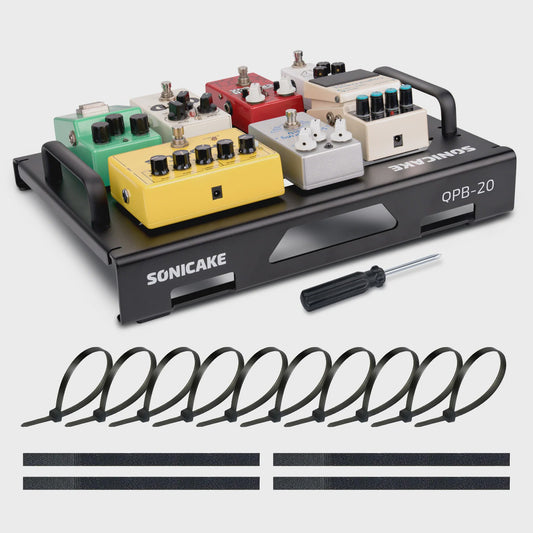 SONICAKE QPB-20 Compact Gitaar Pedalboard met Tas, Kabelbinders en Tape