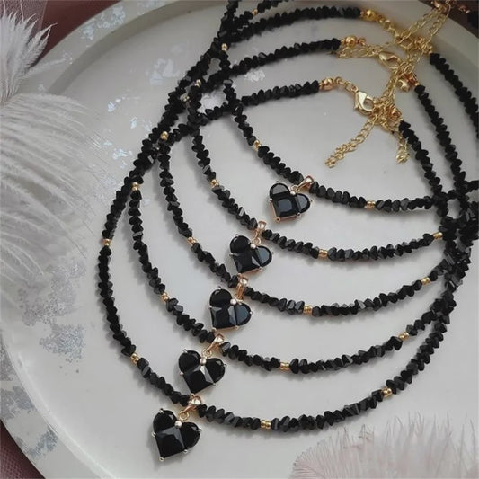 Vintage Zirkonia Hart Hanger Ketting - Boho Stijl Kristal Ketting