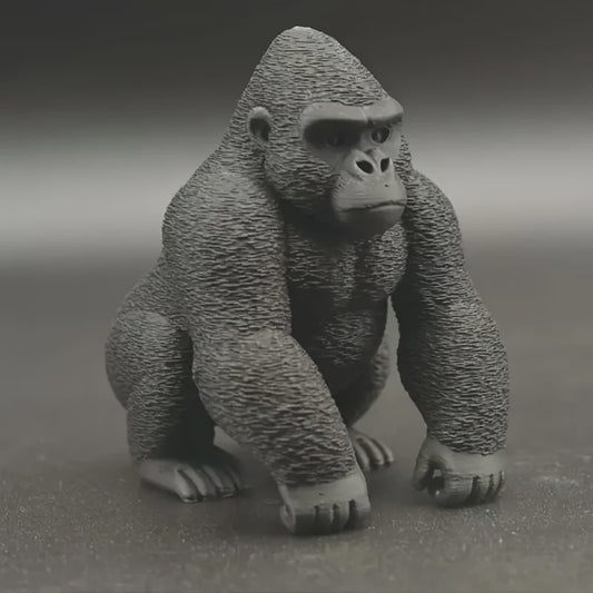 Realistisch Gorilla Beeldje - 3D Geprint Gorilla Ornament voor Bureau & Kantoor