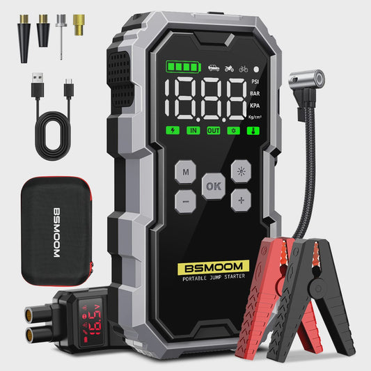 Krachtige 6000A Jump Starter met Compressor & 21800mAh Powerbank