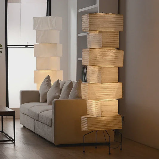 Akari Japanse Design Vloerlamp - Rijstpapier LED Lamp voor Sfeervolle Verlichting