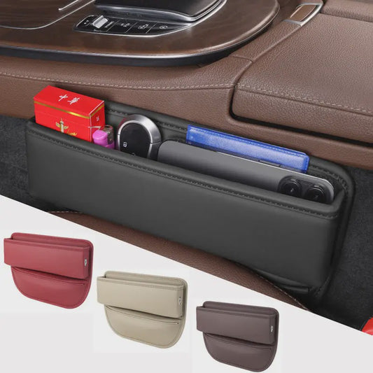 Leren Autostoel Organizer - Multifunctionele Opbergbox voor Autostoel Kieren