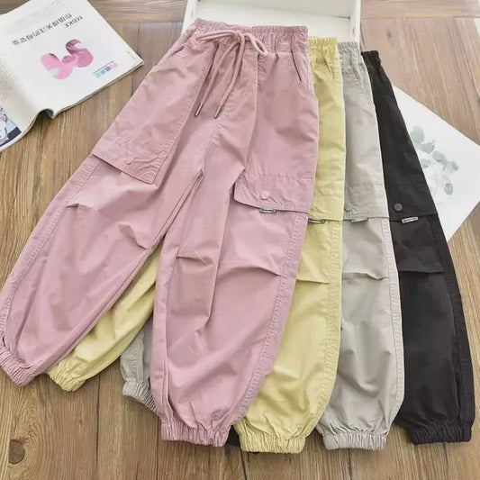 Kinder Cargo Joggers - Trendy Lente/Zomer Broek met Elastische Enkel