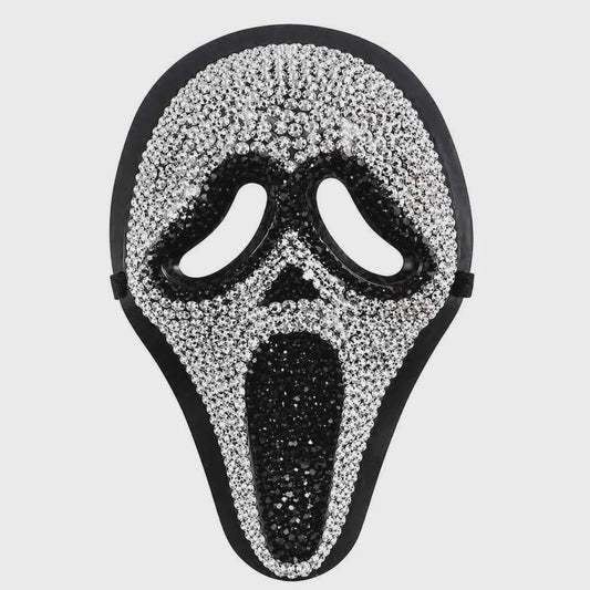 Glinsterend Grimas Masker: Horror & Halloween Kostuum Accessoire met Kristallen