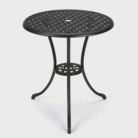 60cm Gietijzeren Bistro Tafel met Paragolhouder - Perfect voor Tuin, Terras & Balkon