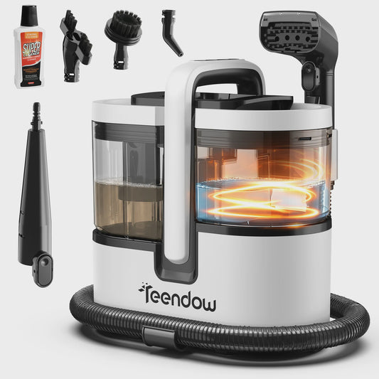 Teendow C7 MAX Tapijt & Stoom Reiniger - 1800W, 100°C Stoom, 20kPa Zuigkracht, Dubbele Tanks