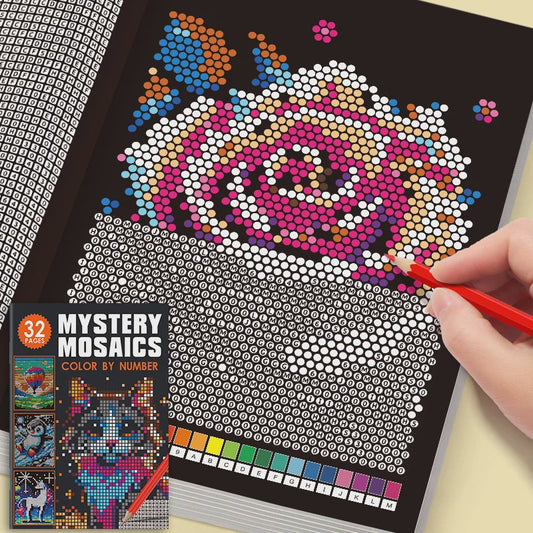 Mysterieus Mozaïek Kleurboek per Nummer: 32 Pagina's Pixel Art voor Volwassenen