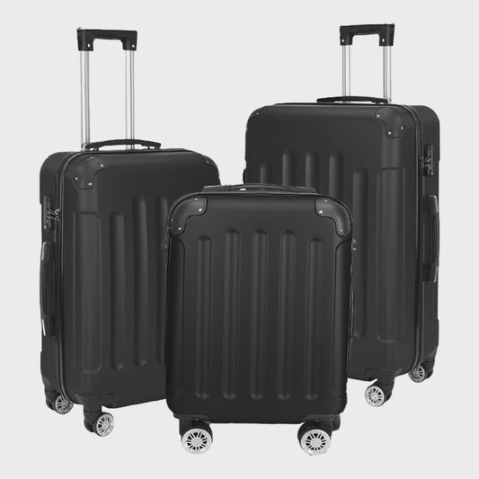 3-delige Reis Koffer Set M/L/XL - ABS Koffers met Cijferslot, Telescoopsteel en Zwenkwielen