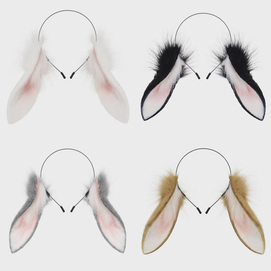 Pluche Konijnenoren Haarband - Feestelijk Accessoire voor Cosplay & Feesten