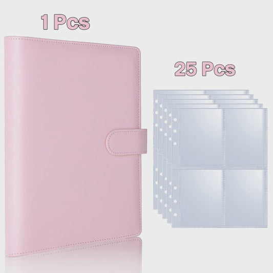 A5 Kpop Fotokaart Binder: Verzamelboek voor Idoolkaarten & Foto's - 25 Pagina's met 4 Vakjes