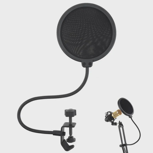 Dubbellaags Microfoon Pop Filter met Flexibele Zwanenhals voor Studio Opnames
