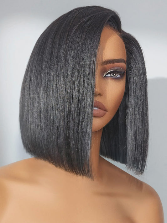 Dames Bob Pruik van Menselijk Haar - 13x4 HD Lace Front, Pre-Plucked, Glueless, met Baby Hair