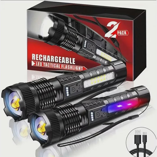 Krachtige Oplaadbare LED Zaklamp Tactisch met Zoom & 6 Modi