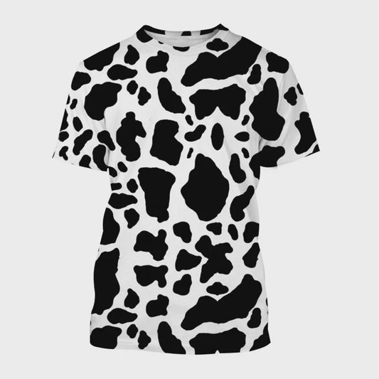 3D Print T-shirt met Koeienprint - Unisex Harajuku Stijl Casual Korte Mouw