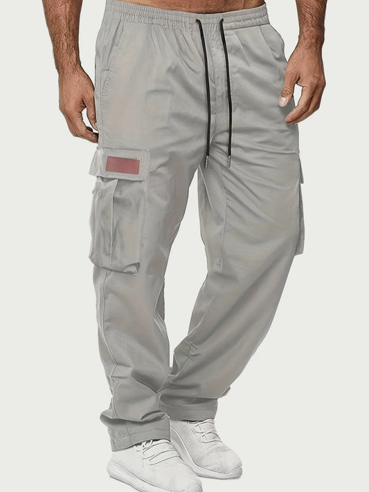 Herfst/Zomer Heren Cargo Werkbroek met Koordsluiting en Meerdere Zakken