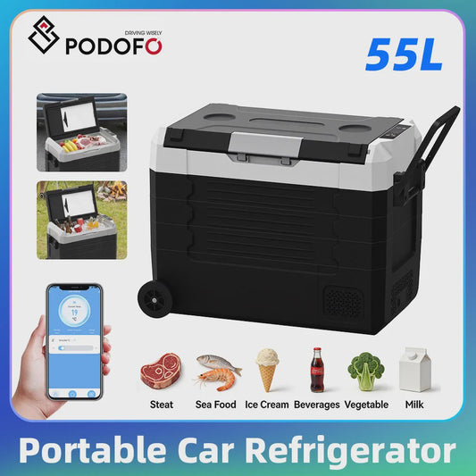 Podofo Draagbare Compressor Koel-/Vriesbox 35L, 45L, 55L - Auto, Camping & Reizen