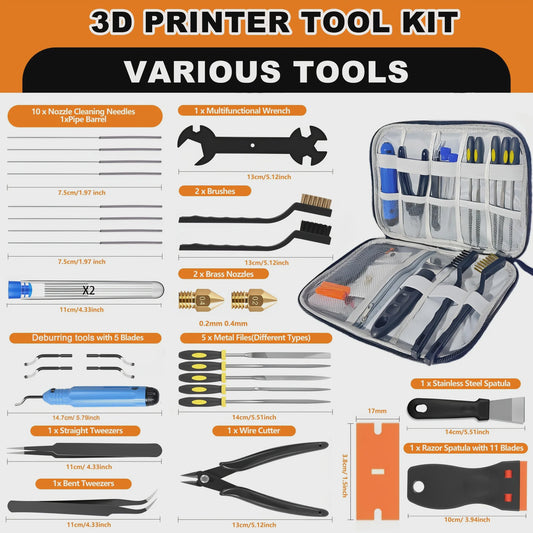 33-delige 3D Printer Gereedschapskit: Essentiële Accessoires voor FDM/SLA Printers