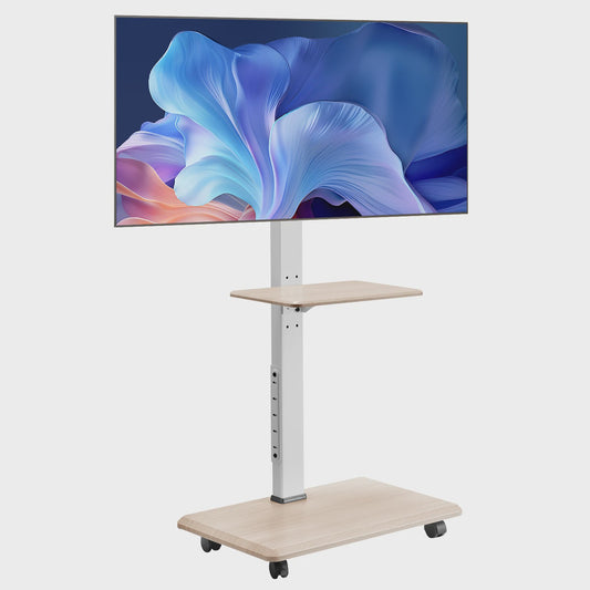 Verrijdbare TV Standaard met Plateau - In Hoogte Verstelbaar voor 32-70 Inch