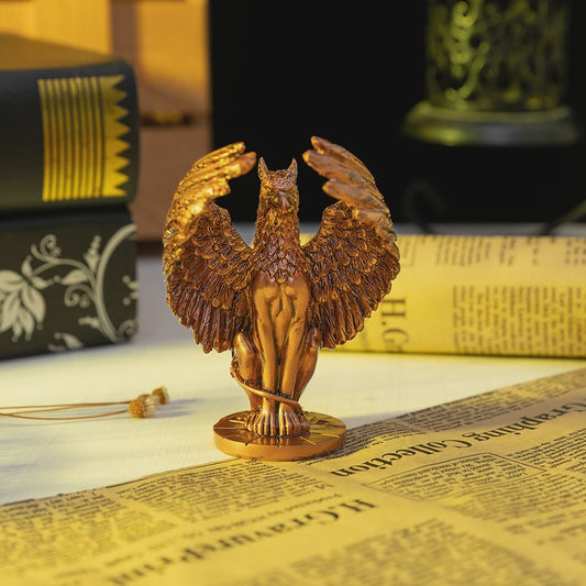 Mythologische Griffioen Beeldje - Uniek Hars Ambacht voor Bureau of Woondecoratie