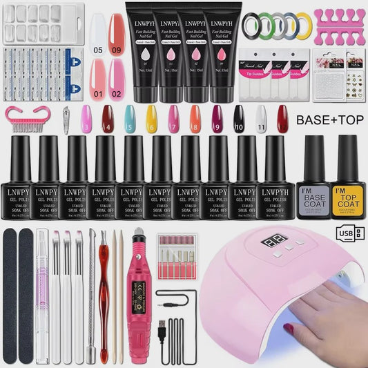 Complete Gel Nagellak Set met UV Lamp & Elektrische Vijl