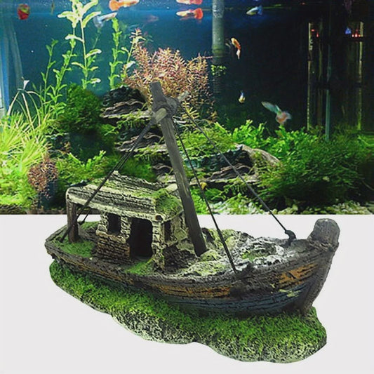 Verlaten Scheepswrak Decoratie voor Aquarium - Uniek Onderwaterlandschap