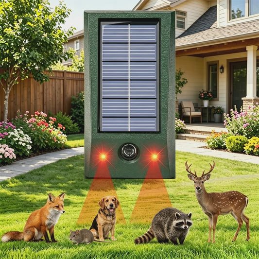 Solar Ongedierteverjager met Ultrasoon Geluid en Stroboscoop Licht - Waterdicht voor Tuin