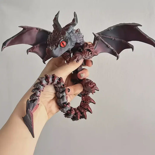 3D Geprinte Vliegende Draak Figuur - Art Deco Stijl Resin Sculptuur