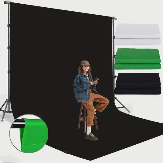 Grote Zwarte, Witte & Groene Achtergronddoeken (Chromakey) - 13x10 & 10x6.6 ft