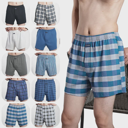 Herens Boxer Shorts van Puur Katoen - Comfortabel & Ruim - Geruit & Effen - Plus Size M-3XL