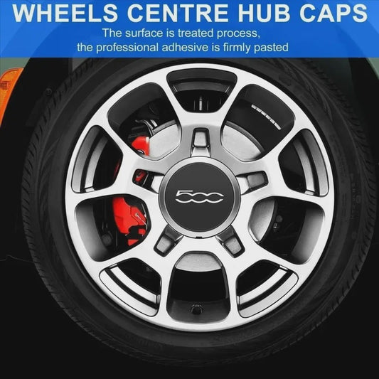 Set Naafdoppen Velgen 500 Logo voor Fiat 500 - 4 Stuks